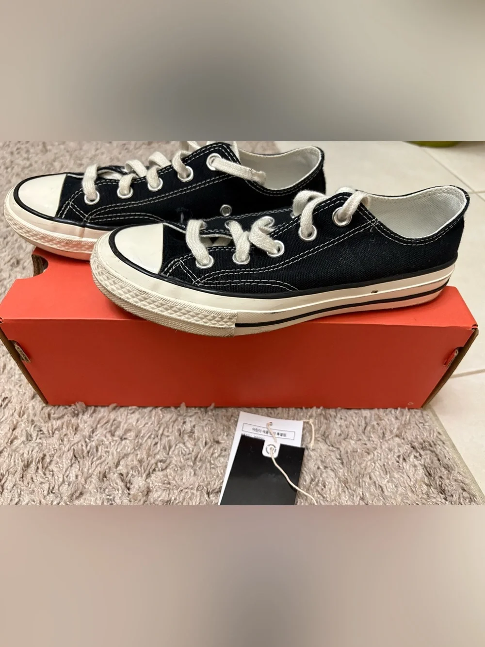 Converse Kids Chucks Black Classic Low-Top Sneakers from Korea